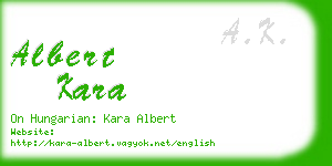 albert kara business card